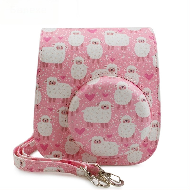 Полароид Mini12/11 камера чанта – PU кожа, фланелено подплъщване, модел Fuji-mini11-sheep (пасва Mini12/11/9/8; тегло 110 г)