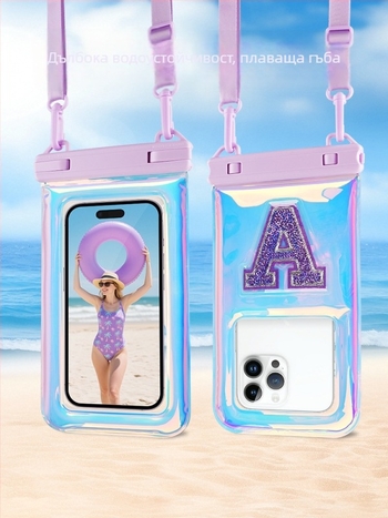 Водоустойчив калъф за мобилен телефон с тъч-скрийн – PVC материал, марка Hiskey, печат на лого, подходящ за водни спортове и открити дейности