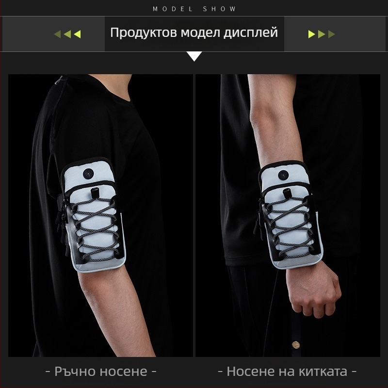 Чанта за мобилен телефон с ръкав за китка – унисекс, за свободно време, Powermotor, полиестер, цип, овална форма, вътрешен джоб за банкноти, подплата полиестер, есен 2024