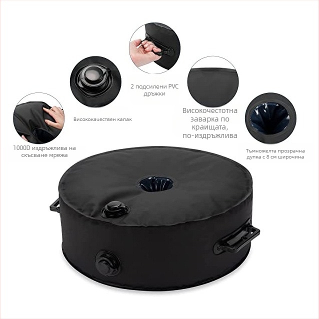 Външна палаткова тежест с водни торби, 20 л, 1000D PVC мрежа, водоустойчив материал, за плажни палатки, маси и столове; възможност за печат на лого