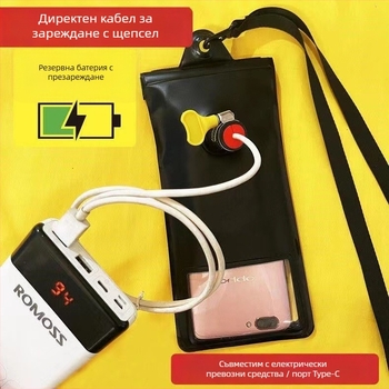 Ездачна водоустойчива чанта за телефон със сензорен екран – TPU+PVC, прост стил, универсална за мобилен телефон