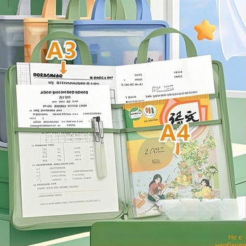 Чанта за файлове за класификация с удебелен дизайн, L-образен стил, цип, марля, марка February early feather