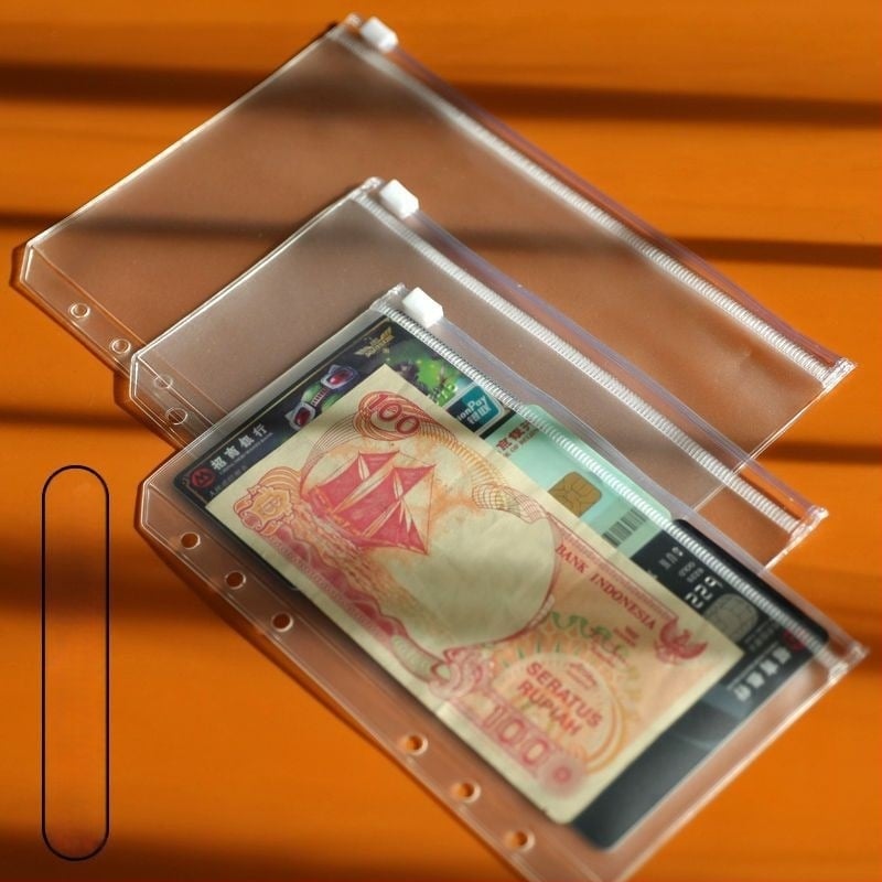 Документо папка с цип, PVC прозрачен, PVC вътрешни страници, конструкция: Paper Brick