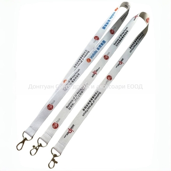 Полиестерен ланярд за телефон с държач за карта за изложения — термопечат, стил бизнес/офис, пластмасови аксесоари, по поръчка