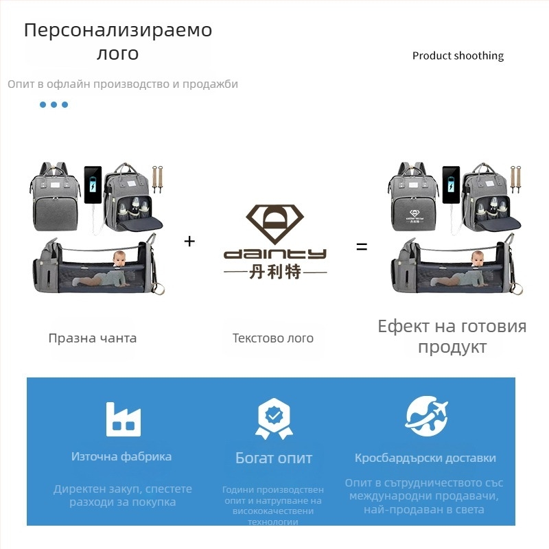 Раница за майки, голям капацитет 20–35 л, Oxford плат, отваряне с цип, вътрешен джоб с цип, двойни презрамки