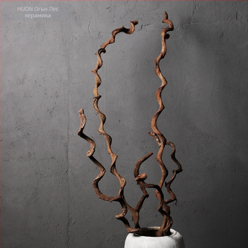 Декоративни сушени клонки с копринени цветя за дневната – извити стъбла, Daisy сорт, Huolin Ceramics