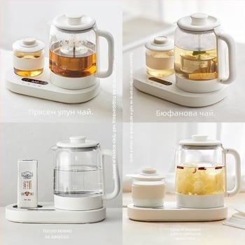 Здравословен мини чайник Olk-tk01, стъклен корпус, капацитет до 1 л, мощност 500–1000 W, 220 V