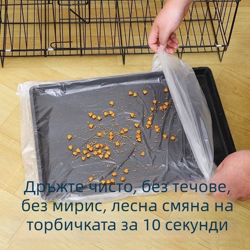 Еднократно торбичка за почистване на клетка за домашни любимци с удебелен филм, непрекъснат ролка, съвместима с клетки за папагали, кучета и зайци