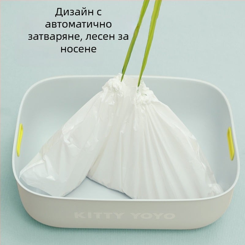 Еднократни лайнери за котешка тава със връзки, пластмасови