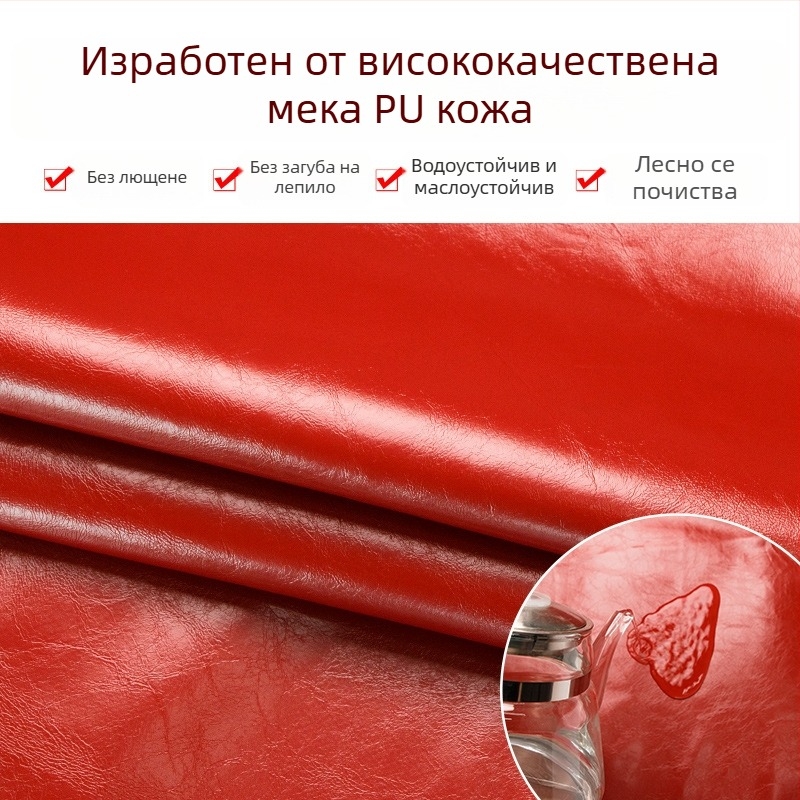 PU кожа престилка до коляното, без ръкави, водоустойчива за кухня, столова и миене на съдове