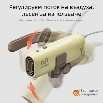 Сушилня за домашни любимци с висящ дизайн около шията, модел M1, 1200–1599W, 220V, защита от прегряване, безчетков мотор