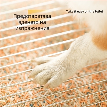 Дог тоалетна с фиксирана позиция, висок панел, от PP + неръждаема стомана, не се сгъва, за домашна употреба