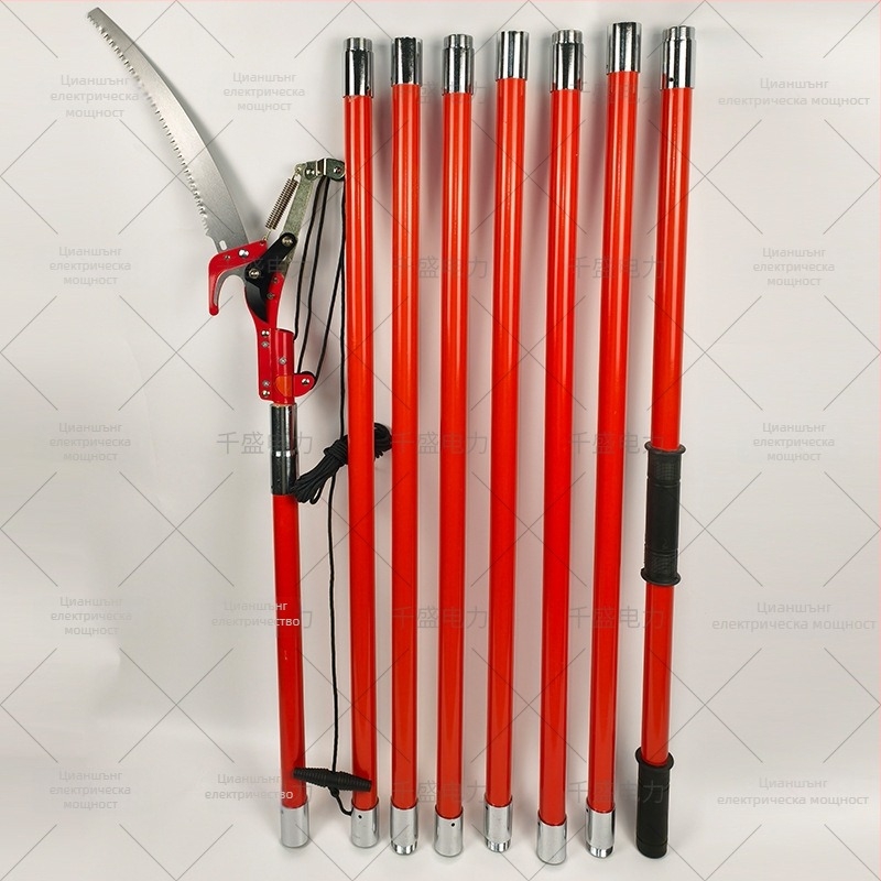 Телескопични изолирани ножици за високи клони с лезвие от 65Mn и диаметър на рязане 30 мм, дръжка от епоксидна смола