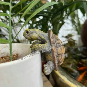 Peng Ba Turtle изработена от смола – карикатурен животински орнамент за външна градина и водни елементи