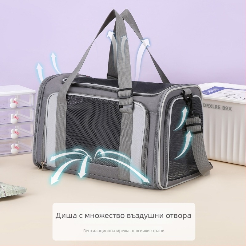 Канва котешка чанта за пътуване, чанта за домашни любимци; Материал: Канва; Категория: Чанта за домашни любимци; Внос: Не