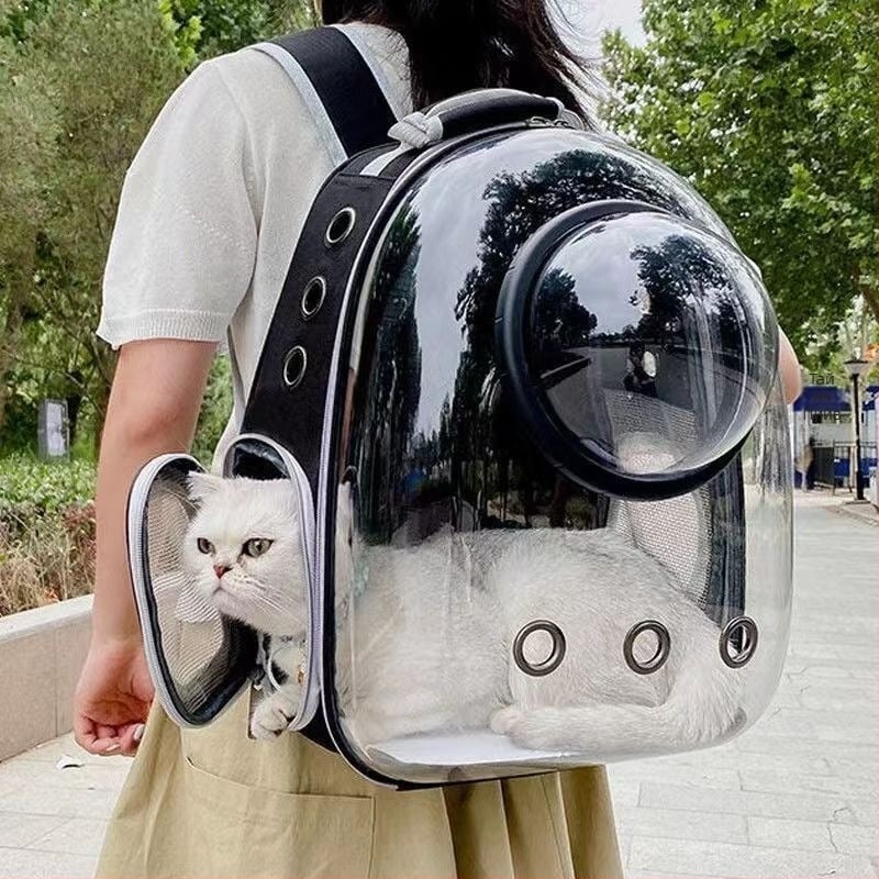 Space Capsule Cat Bag — Shrimp Cat, Чанта за домашни любимци, Материал: Pet, Внос: Не