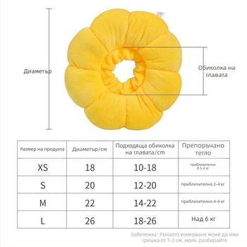 Елизабетска яка за домашни любимци (котки и кучета), едноцветен дизайн, акрилен материал, обща употреба, марка: друга, 1 бр