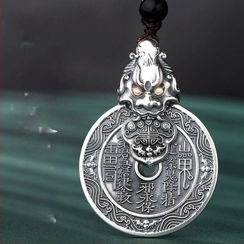 Pixiu Mountain Spirit Flower висулка и ключодържател, метал, китайски стил, ретро дизайн 2025