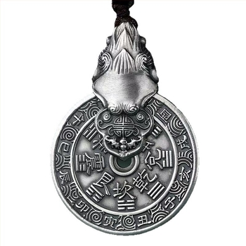 Pixiu Mountain Spirit Flower висулка и ключодържател, метал, китайски стил, ретро дизайн 2025