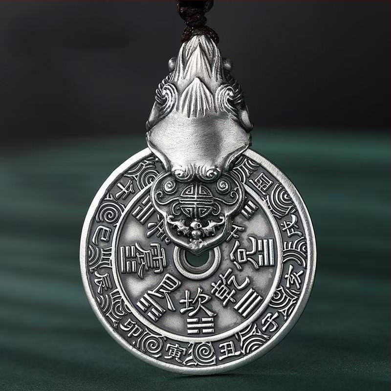 Pixiu Mountain Spirit Flower висулка и ключодържател, метал, китайски стил, ретро дизайн 2025