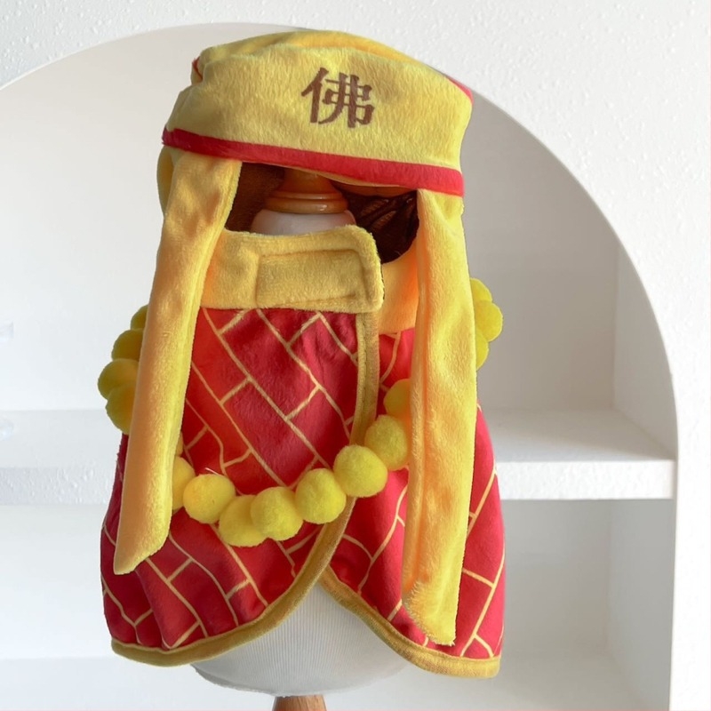 Костюм за преобразяване на домашни любимци: плащ с шапка Тан Сенг, етнически стил, полиестер