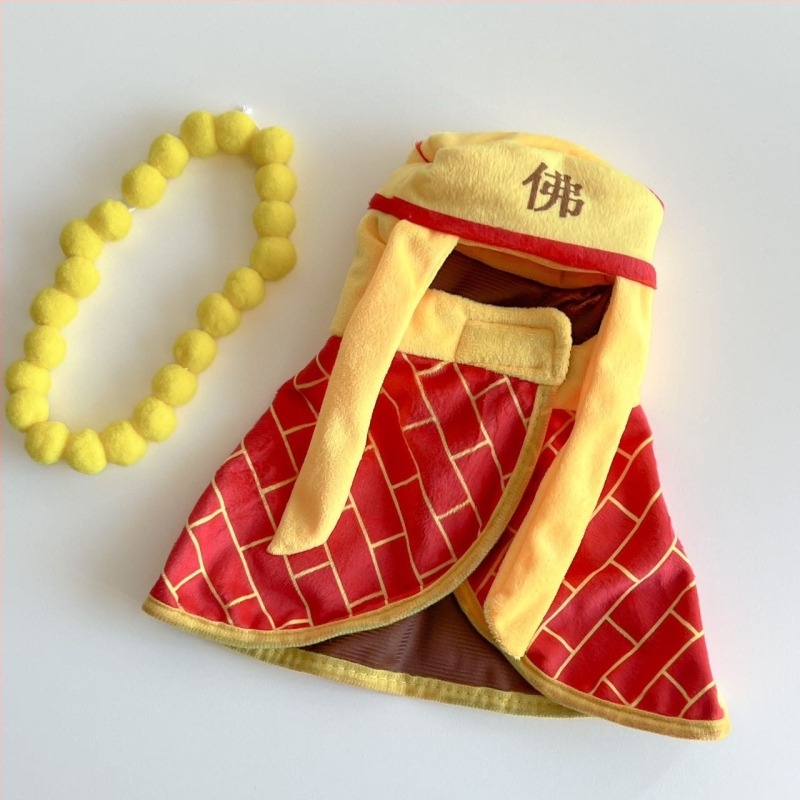 Костюм за преобразяване на домашни любимци: плащ с шапка Тан Сенг, етнически стил, полиестер