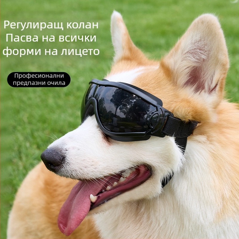 Очила за кучета с UV устойчивост и регулируемо прилягане; casual стил; материали: PC, TPU и нейлонова лента