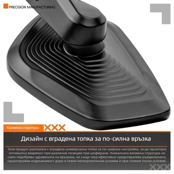 Задно огледало за електрически превозни средства, скутери и мотоциклети, квадратно алуминиево огледало, монтаж с предна и задна резба