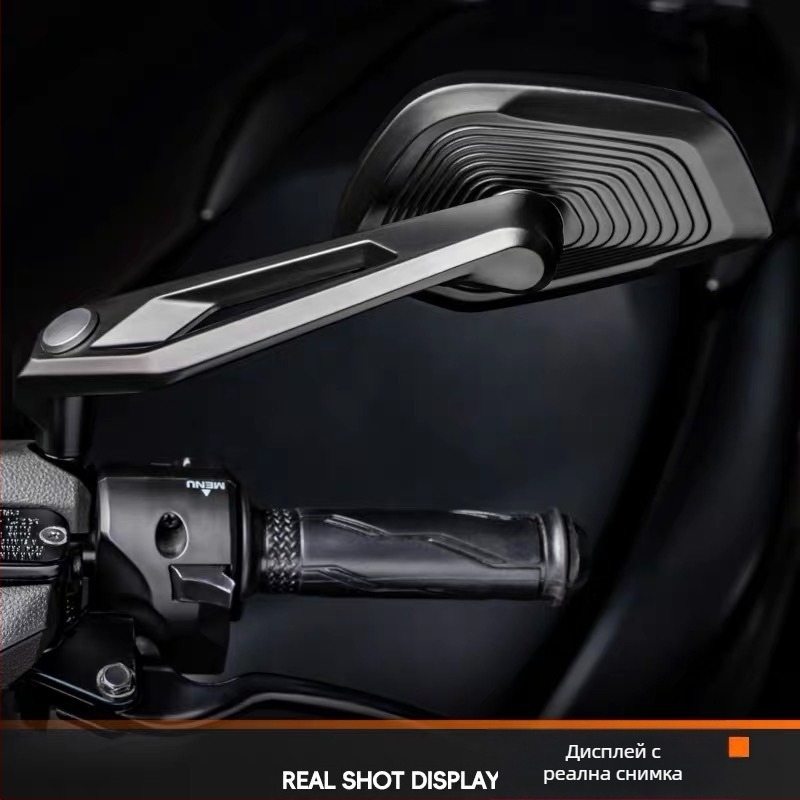 Задно огледало за електрически превозни средства, скутери и мотоциклети, квадратно алуминиево огледало, монтаж с предна и задна резба