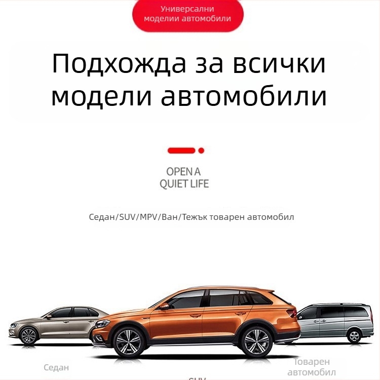 Автомобилен уплътнител за врата - каучук, двуслоен, звукоизолационен и водоустойчив, универсално предназначение