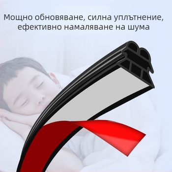 Tengkang автомобилен уплътнител - трислойна удебелена гумена лента за целия автомобил, шумоизолация и намаляване на шума