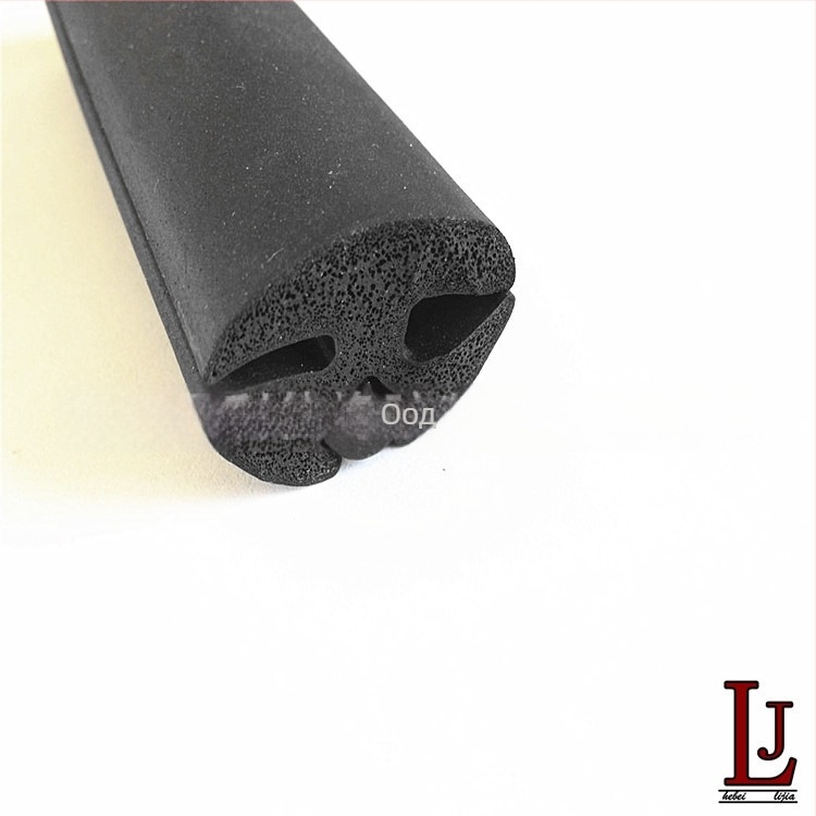 Уплътнителна лента — EPDM гума, уплътнение срещу прах, работна температура 120°C, работно налягане 5, приложения: автомобили, контейнери, хладилници, електроуреди, врати и прозорци
