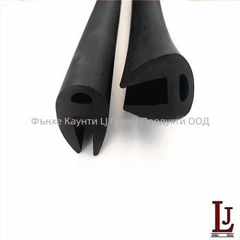 Гумен уплътнител за мостове с профили dovetail и канален профил, водоустойчиво уплътнение, работна температура 120°C, работно налягане 6