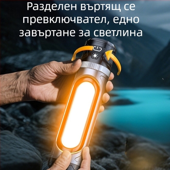 Магнитна работна лампа със цифров дисплей, 30W, 4000mAh, LED, 360° завъртане, водоустойчива
