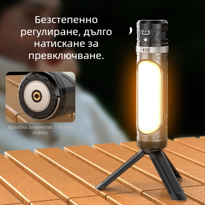 Магнитна работна лампа със цифров дисплей, 30W, 4000mAh, LED, 360° завъртане, водоустойчива