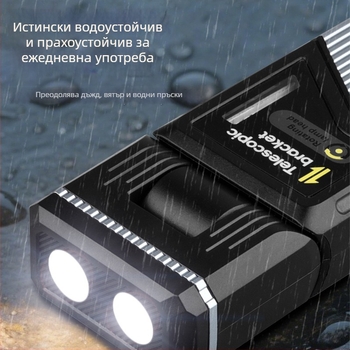 LED магнитна работна лампа с телескопично удължение и 180° въртене, зареждаема, 10W, 1200mAh за къмпинг и инспекции