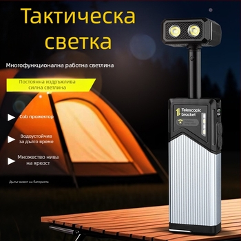 Многофункционална сгъваема къмпинг лампа с въртене 270°, магнитно закрепване и окачване, презареждаща LED светлина за аварийно и нощно осветление