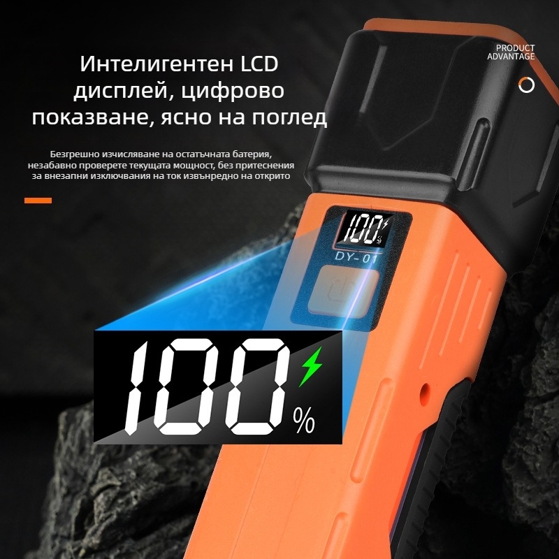 LED работна лампа със COB, сгъваема магнитна палаткова светлина за външни условия, модел DY-01, 15W, 18650 батерия, време на зареждане 1–2 ч, време на работа 3–5 ч