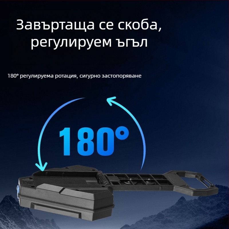 Триподова работна лампа с триъгълна рамка и магнитна LED автомобилна аварийна лампа, преносима инспекционна лампа (CD13, 10W, ABS корпус)