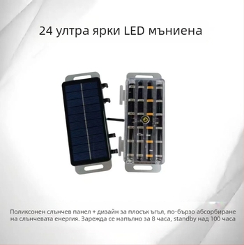 LED Задно светло за автомобил със соларно захранване, ABS корпус, сгъваеми соларни светлини, универсално съвместимо
