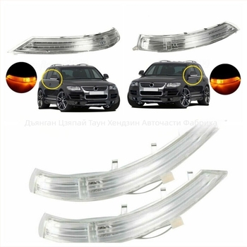 Лампа за странично огледало с мигач за Volkswagen Touareg 2007–2011, 12V, 7L6949102C/7L6949101C