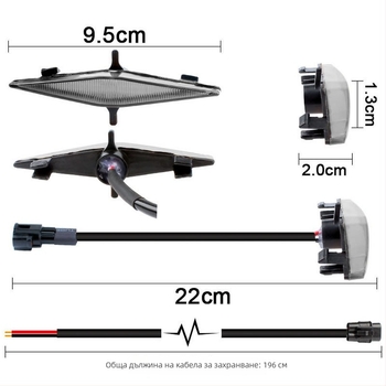 LED противотуманна лампа за Toyota 4Runner (14–20), монтирана в решетката – ABS+LED, 12V, 500 lm, живот 50 000 ч