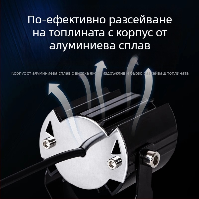 LED преден фар за електрическо превозно средство, водоустойчив квадратен дизайн, жълта светлина, висока яркост, висок и нисък режим