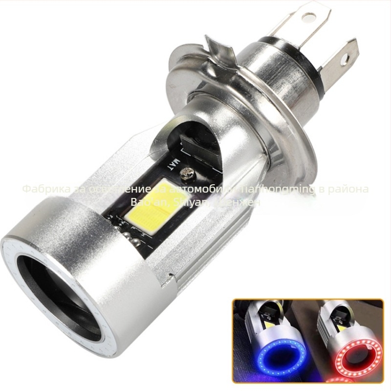 LED фарове за мотоциклет Angel Eyes HS1/H4, вградени двойни захвати BA20D