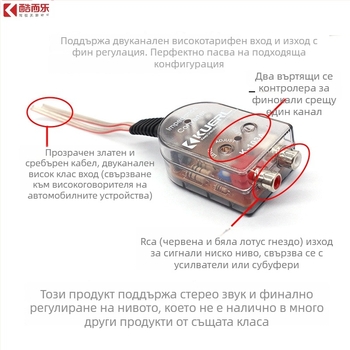 KUERL K-103A аудио конвертор за преобразуване на честоти, PVC корпус, захранване 12-24V, мощност 50W