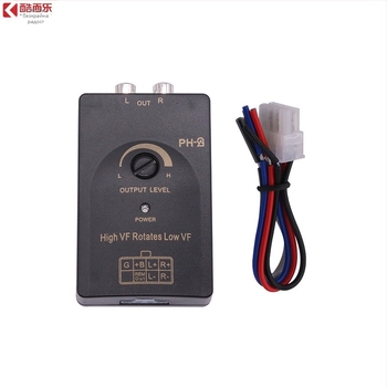 PH-2 автомобилен аудио конвертор за изходи с функция за забавяне, преобразуване от високи към басови честоти (12-24V, 50W, 60Ω, Универсален)