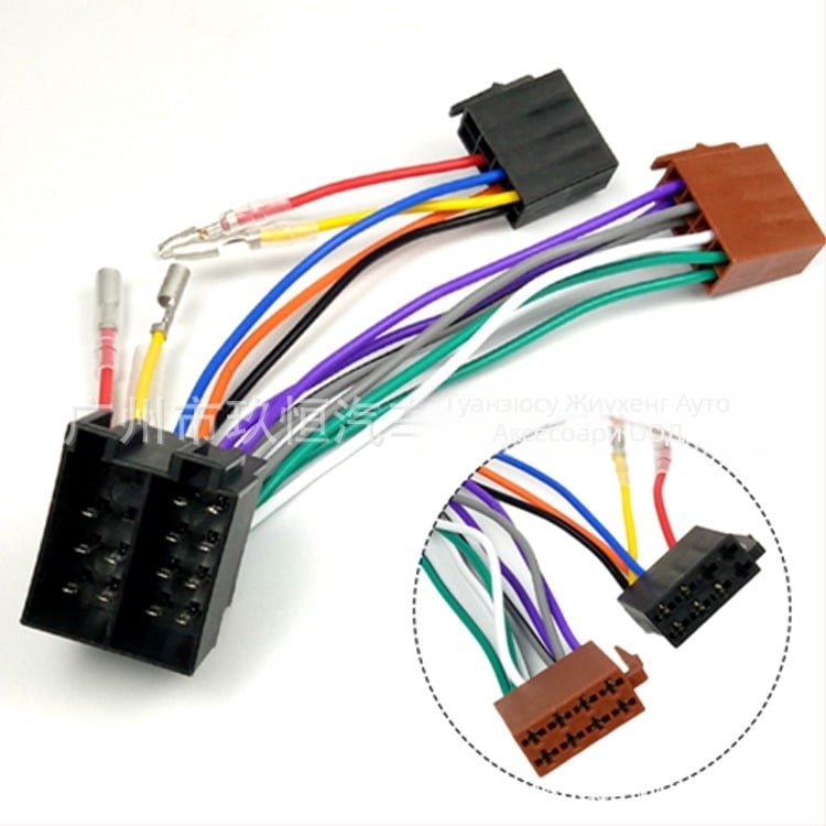 Кабелен конектор за Volkswagen: женски към ISO разделен мъжки щепсел, 12V, пластмасов