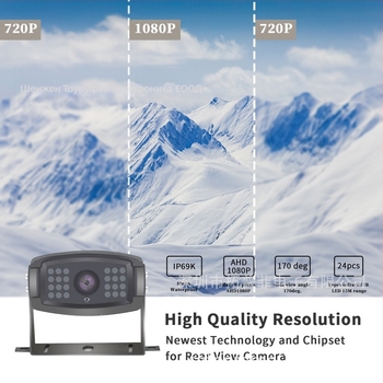 TOPFAME AHD-7010 Дисплей за заден ход, 7-инчов TFT LCD монитор, AHD вход, резолюция 1920x1080P, 120° ъгъл на камерата