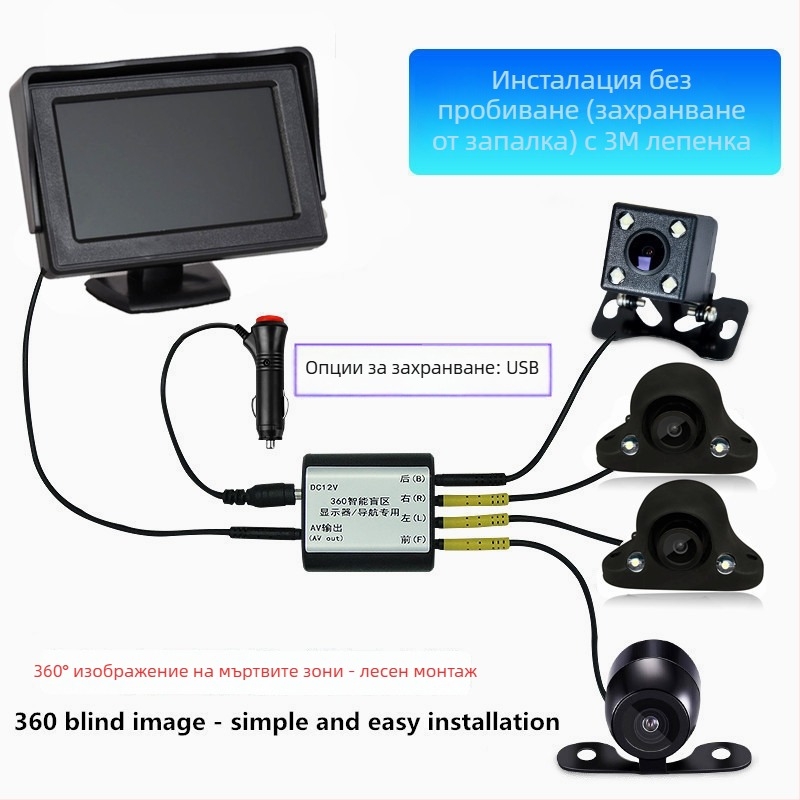LG 1-4 12V автомобилна камера система, резолюция 648x480, метално-пластмасов корпус, превключване между изображение и огледало