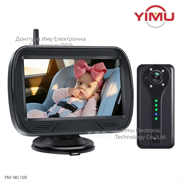 Безжична автомобилна камера за наблюдение на бебето с магнитен ремък, литиева батерия, без кабели, 360° въртене и дисплей 480p